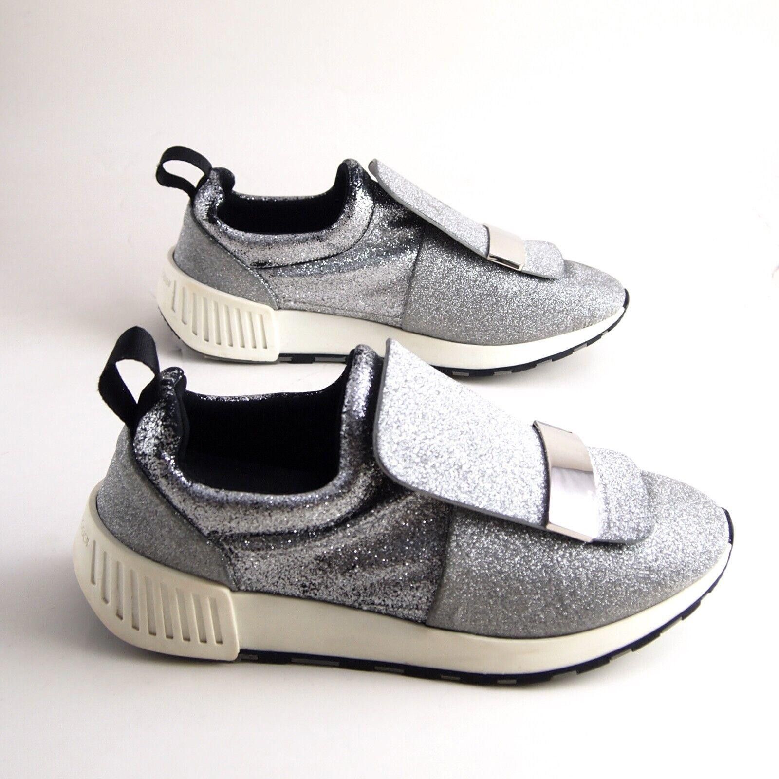 Sergio Rossi Sergio Rossi SR1 slip Ons Sneakers Silver Glitter US 7 EU 37 Size US 7 / IT 37 - 5 Thumbnail