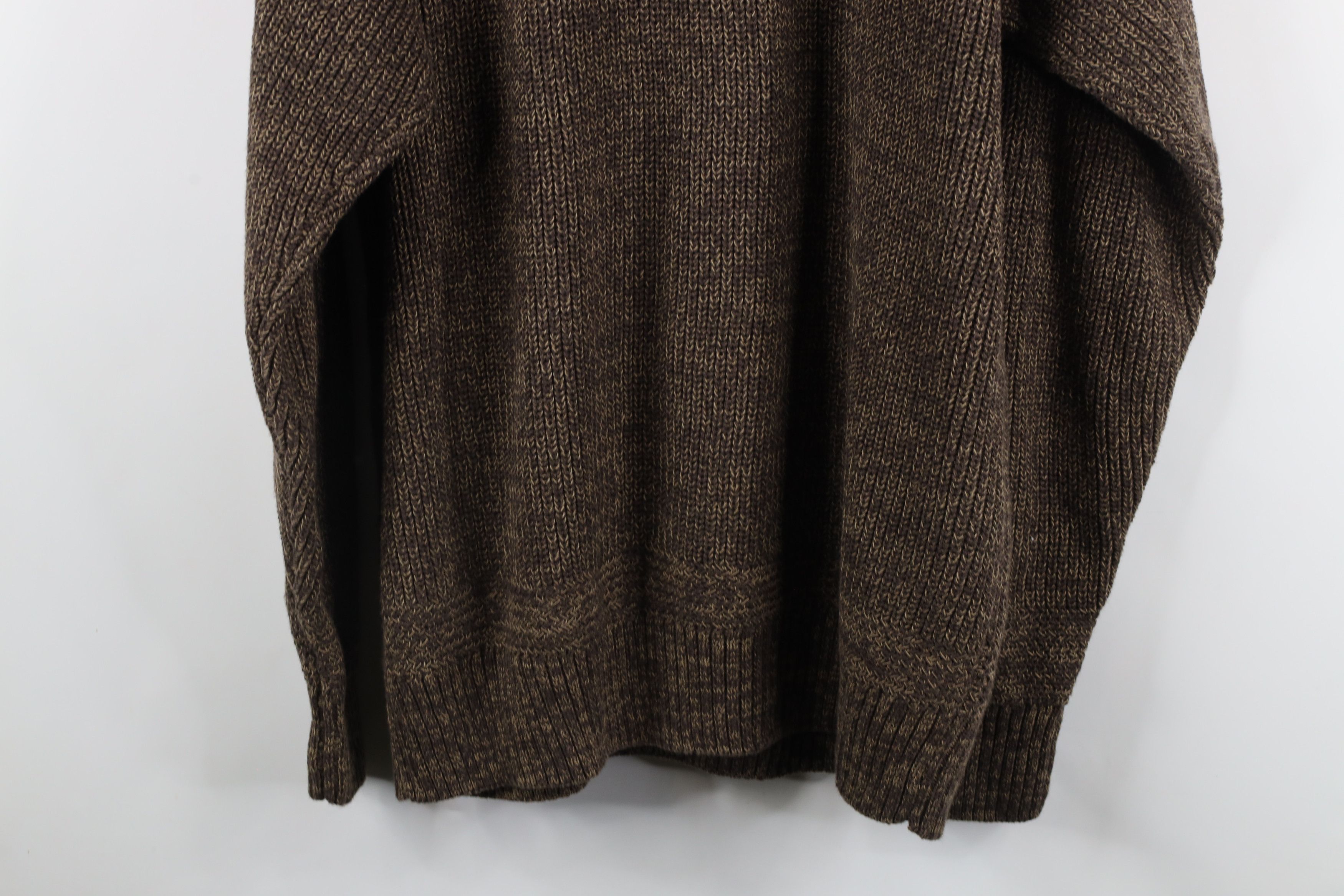 Vintage Vintage 90s Streetwear Ribbed Knit Henley Sweater Brown Size US XL / EU 56 / 4 - 10 Thumbnail