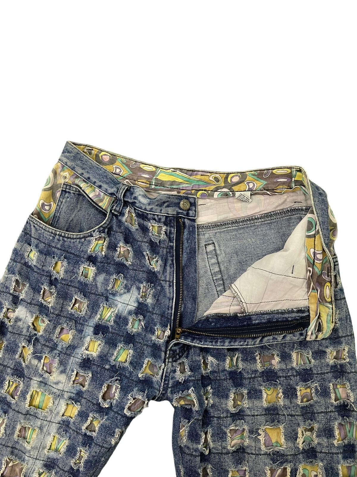 Japanese Brand Full Distress Jeans Vtg Unknown Brand Tapered 7🟦8 Size US 34 / EU 50 - 10 Thumbnail