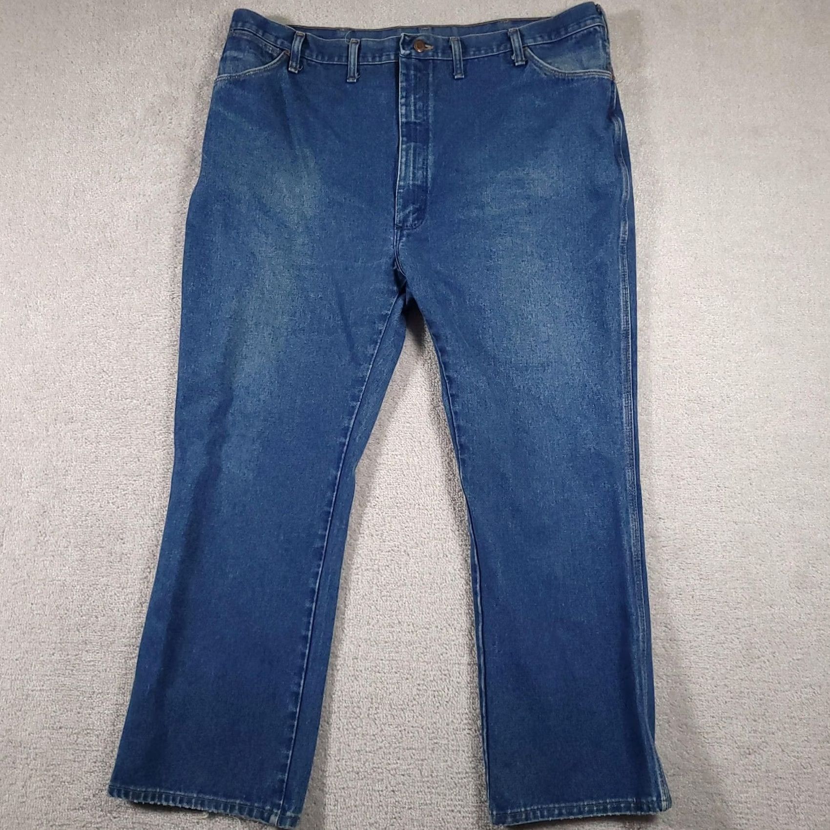 Wrangler Wrangler Jeans Mens 46 Regular Denim 945DEN Straight USA Made Blue 5-Pocket Zip Fly Cowboy Regular Fit Size US 30 / EU 46 - 2 Thumbnail