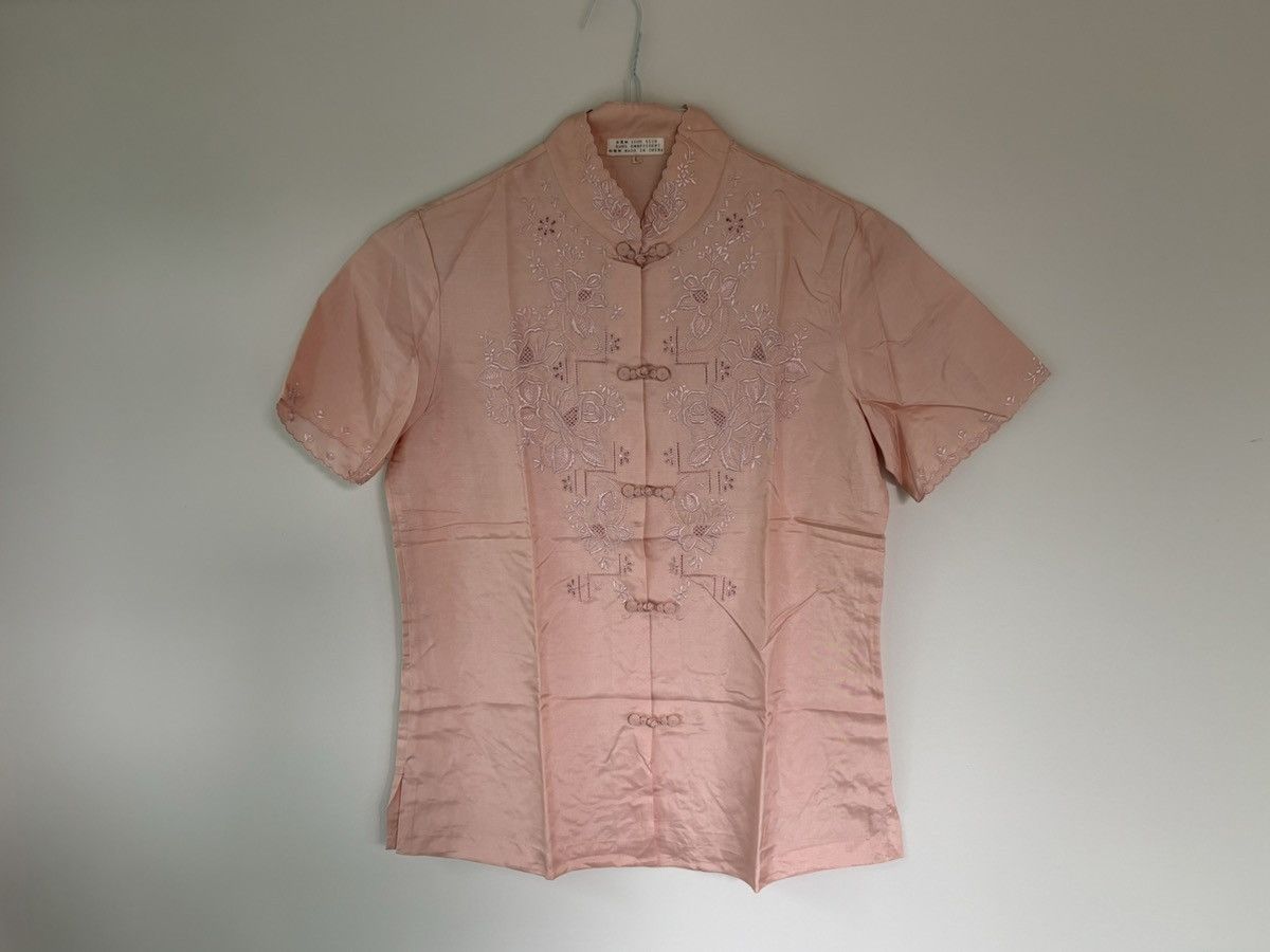 Vintage Vintage Hand Embroidered Silk Short Sleeve Chinese Mandarin Size M / US 6-8 / IT 42-44 - 8 Thumbnail