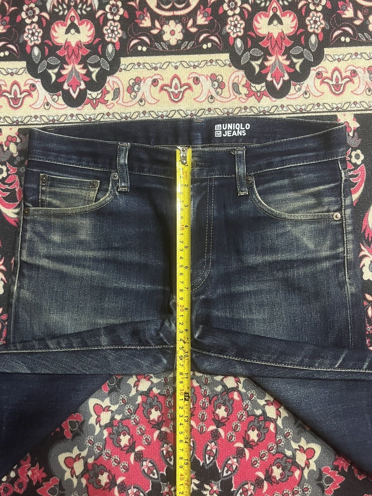 Undercover × Uniqlo Uniqlo Dark Blue Faded Washed Slim Straight Selvedge Jeans Size US 30 / EU 46 - 12 Thumbnail