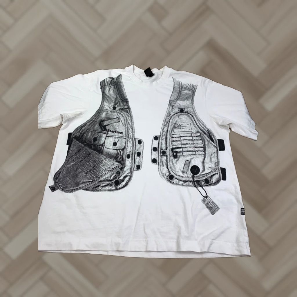 G-Star G Star Raw Archive Vest Boxy T Shirt Mens XL White Crew Neck 11033 Size US XL / EU 56 / 4 - 1 Thumbnail