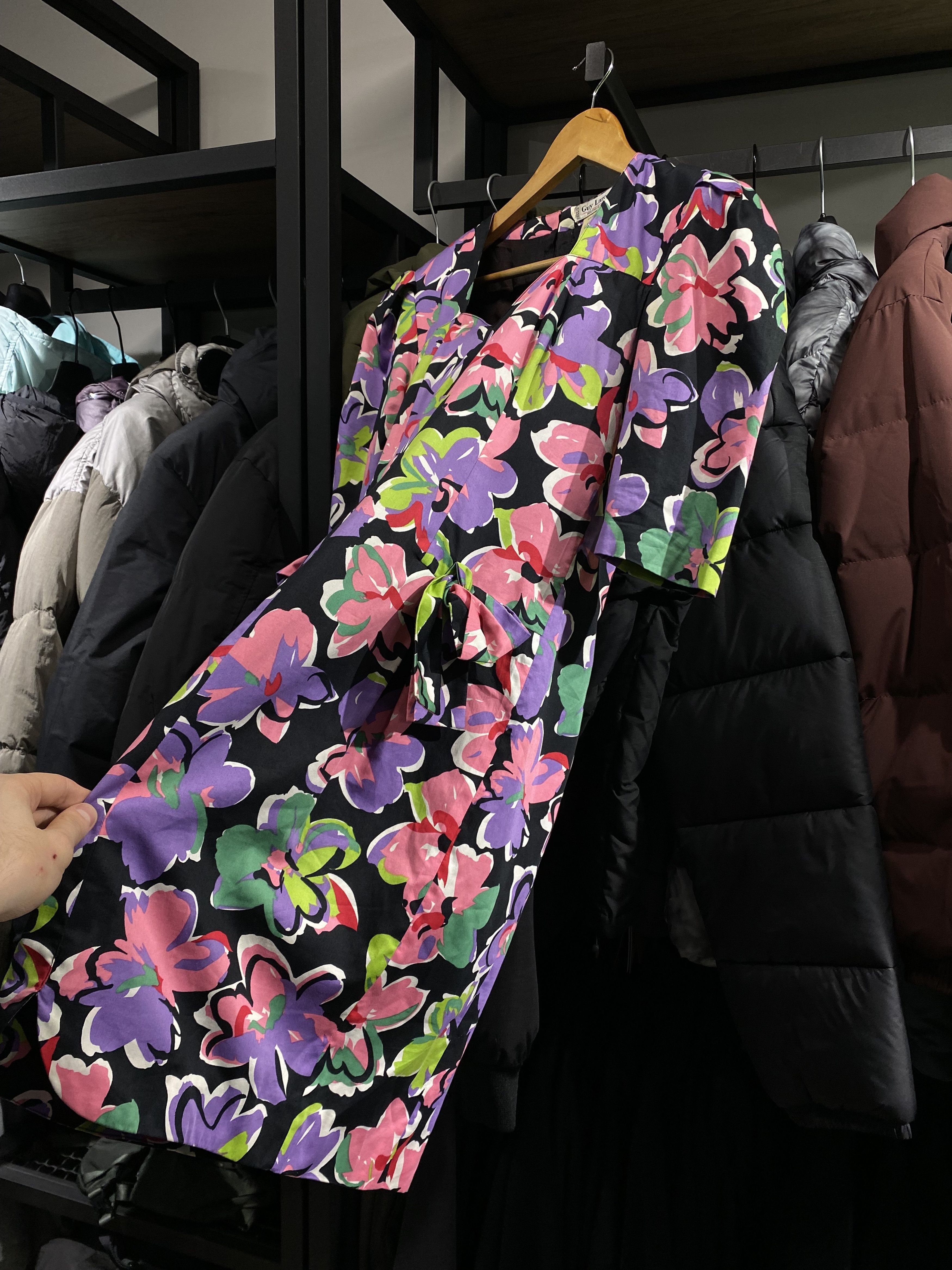 Guy Laroche Vintage Guy Laroche dress 1980s with a floral pattern Size M / US 6-8 / IT 42-44 - 6 Thumbnail