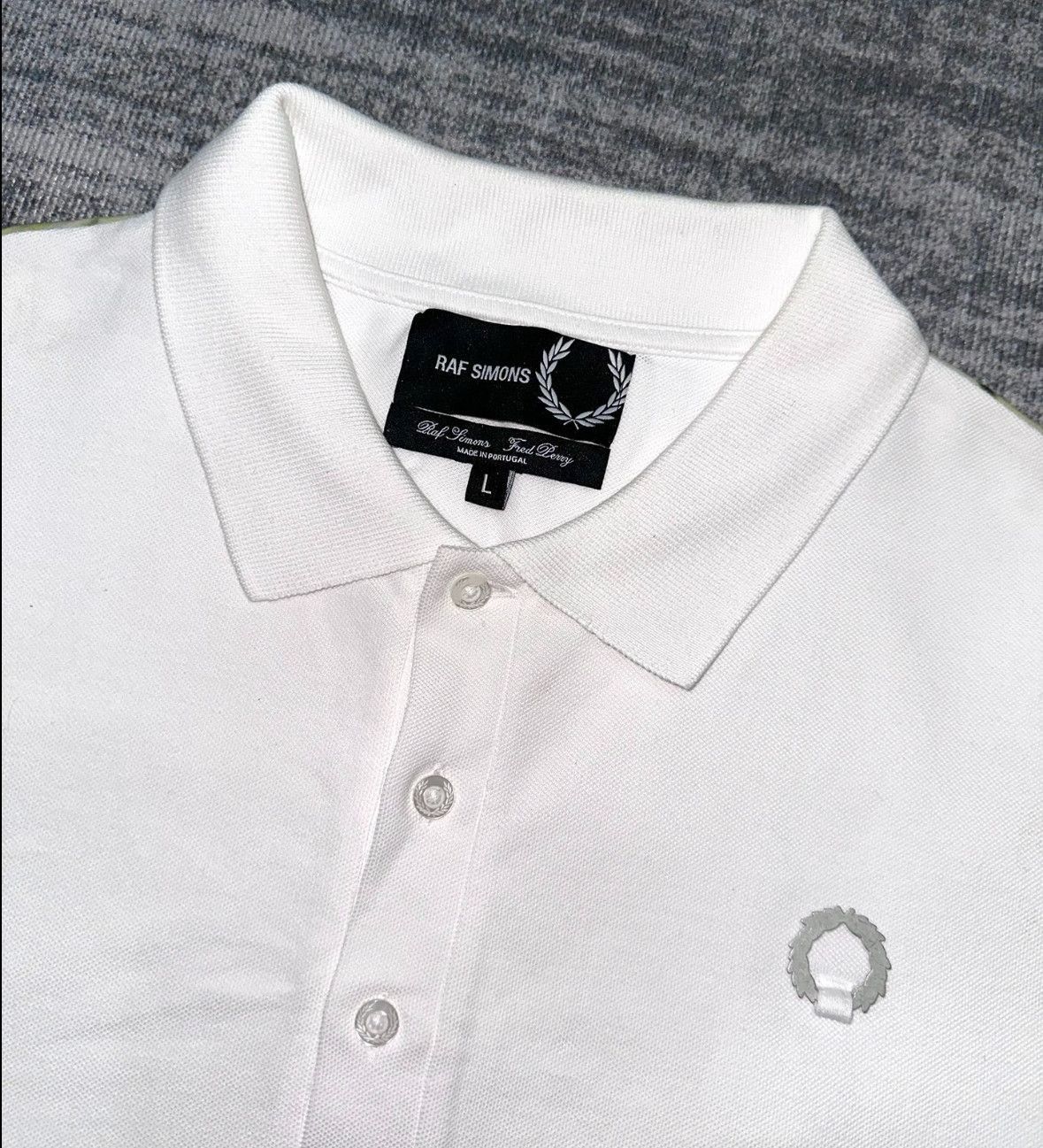 Raf Simons X Fred Perry Co-Branded Printed Appliqué Polo Short Sleeve- Size US L / EU 52-54 / 3 - 5 Thumbnail