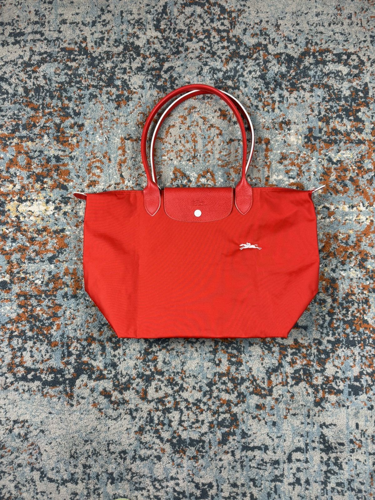 Longchamp Le Pilage Club Shopping Tote Size L Bag in Red, Women's