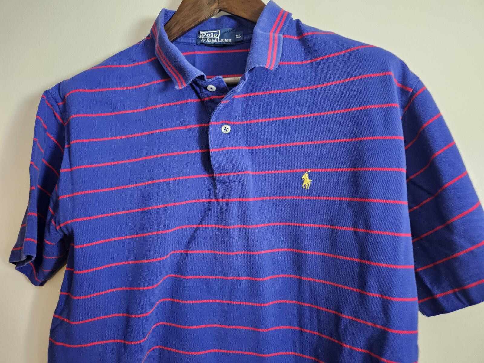 Polo Ralph Lauren Lacoste Polo Shirt Dark Blue Mens Size XL Stripes Cotton Size US XL / EU 56 / 4 - 2 Thumbnail