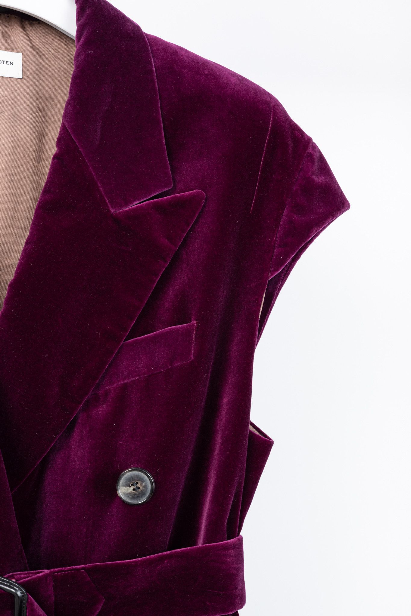 Dries Van Noten Dries Van Noten AW20 Rawn Shortbis Velvet Cap-Sleeve Coat Size M / US 6-8 / IT 42-44 - 5 Thumbnail
