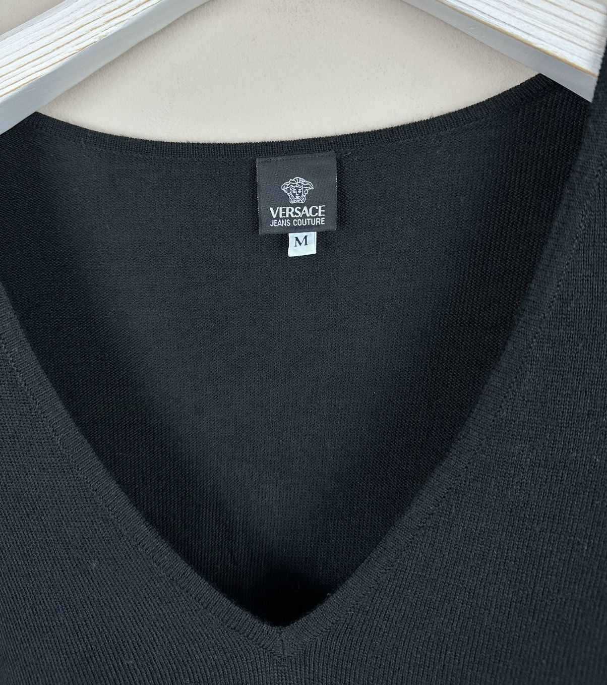 Versace Jeans Couture × Vintage Gianni Versace Jeans Couture vintage black sweater ruffled Size M / US 6-8 / IT 42-44 - 7 Thumbnail