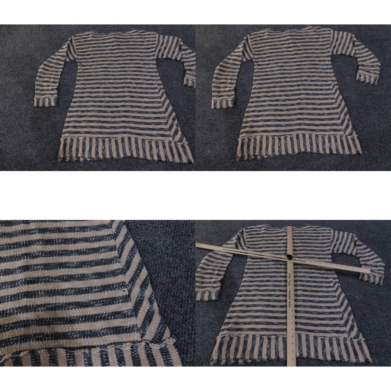 Soft Surroundings Soft Surroundings Sweater Tunic Womens Medium Blue Beige Striped Cotton Boho Size M / US 6-8 / IT 42-44 - 9 Thumbnail