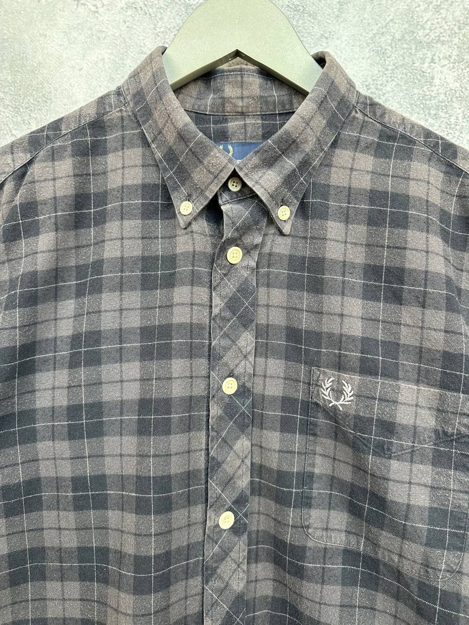 Fred Perry Fred Perry Plaid Shirt Button Up Vintage Check Brown LS Size US L / EU 52-54 / 3 - 4 Thumbnail