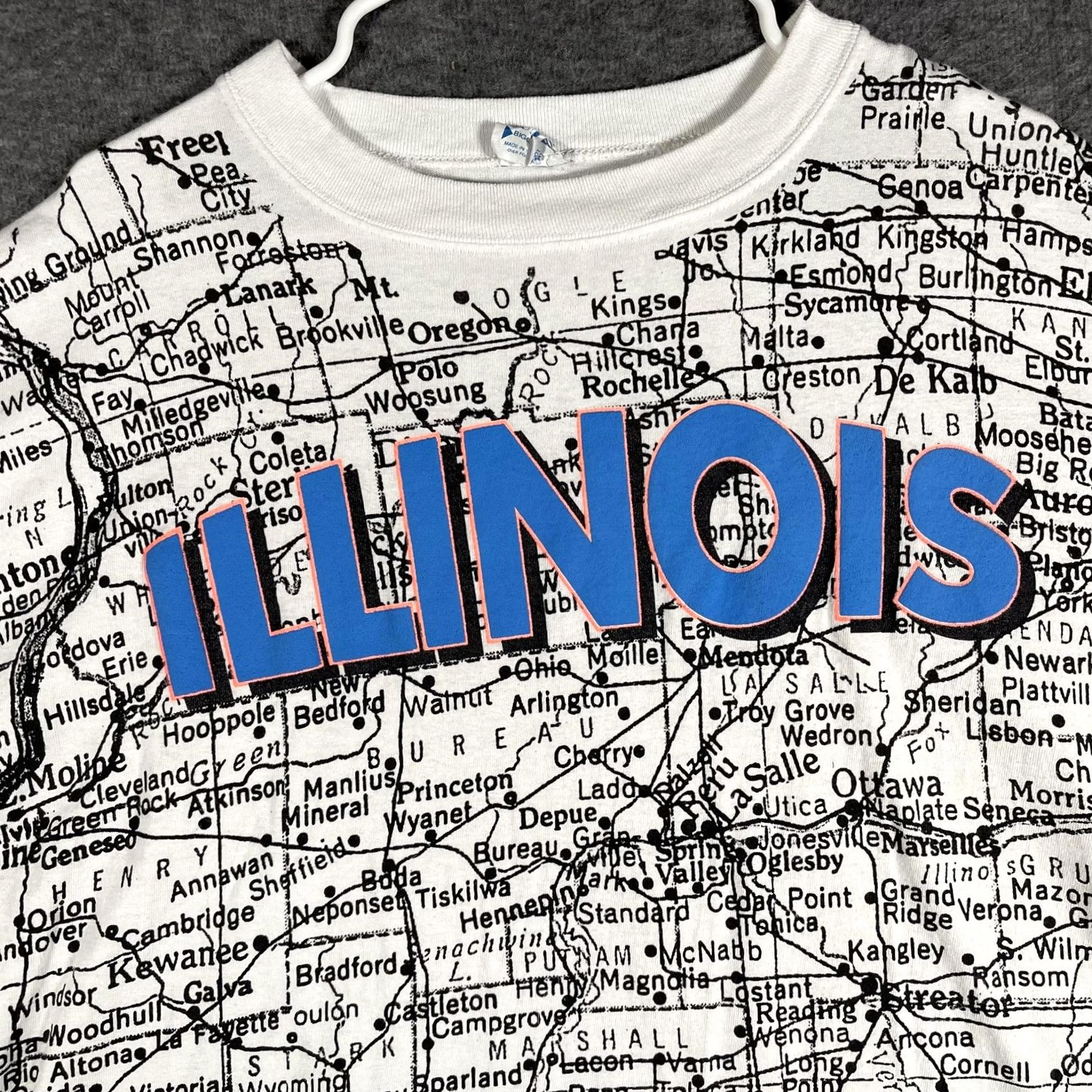 Sunray Sportswear VINTAGE Sun Sportswear Shirt Mens 2XL White Illinois Map Graphic Tee USA 90s Size US XXL / EU 58 / 5 - 2 Thumbnail