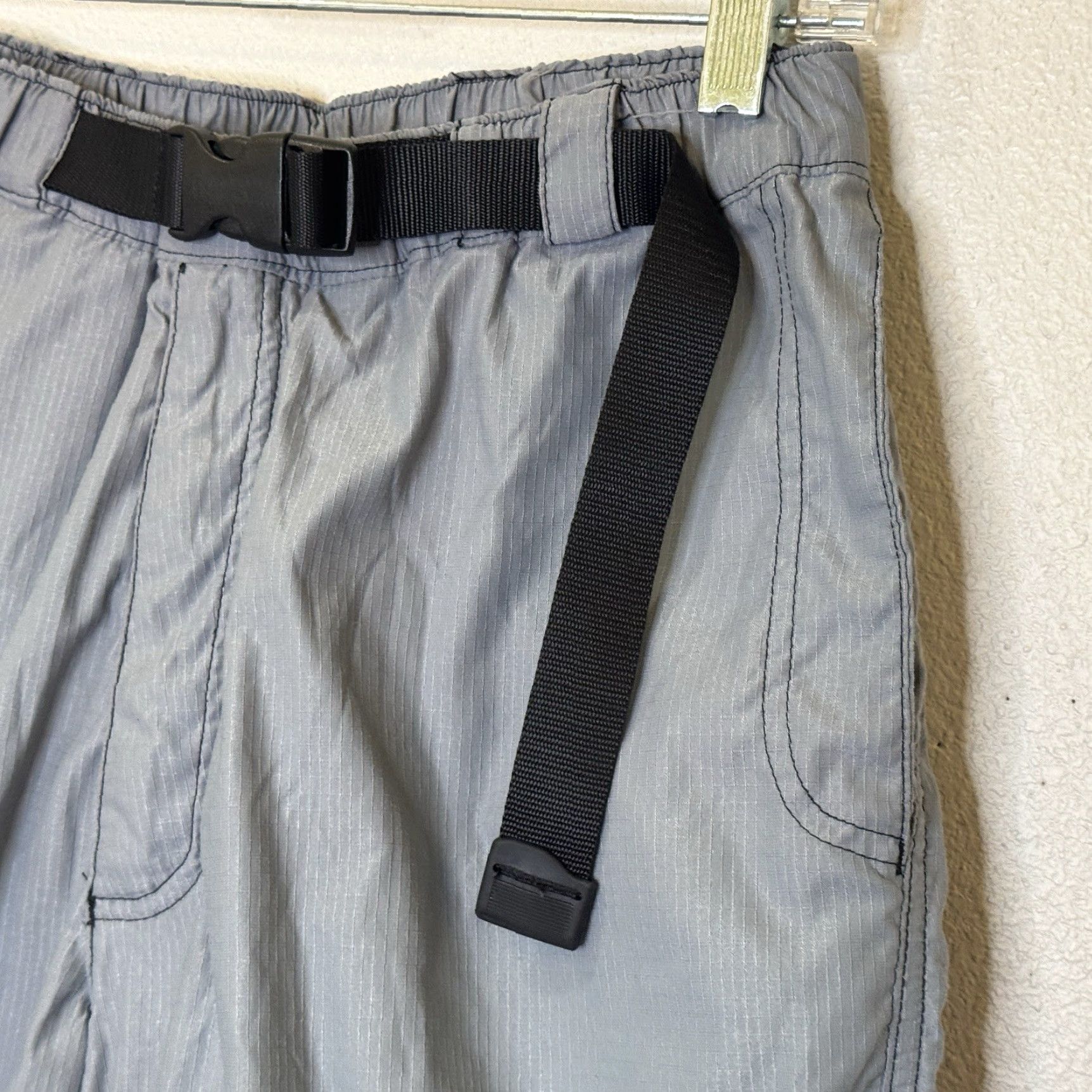 Vintage REI Riding Outdoor Ripstop Shorts Mens Medium Gray Elastic Belted Waist Padded Lined Pockets Cargo Outdoor 90s? Size US 31 - 2 Thumbnail