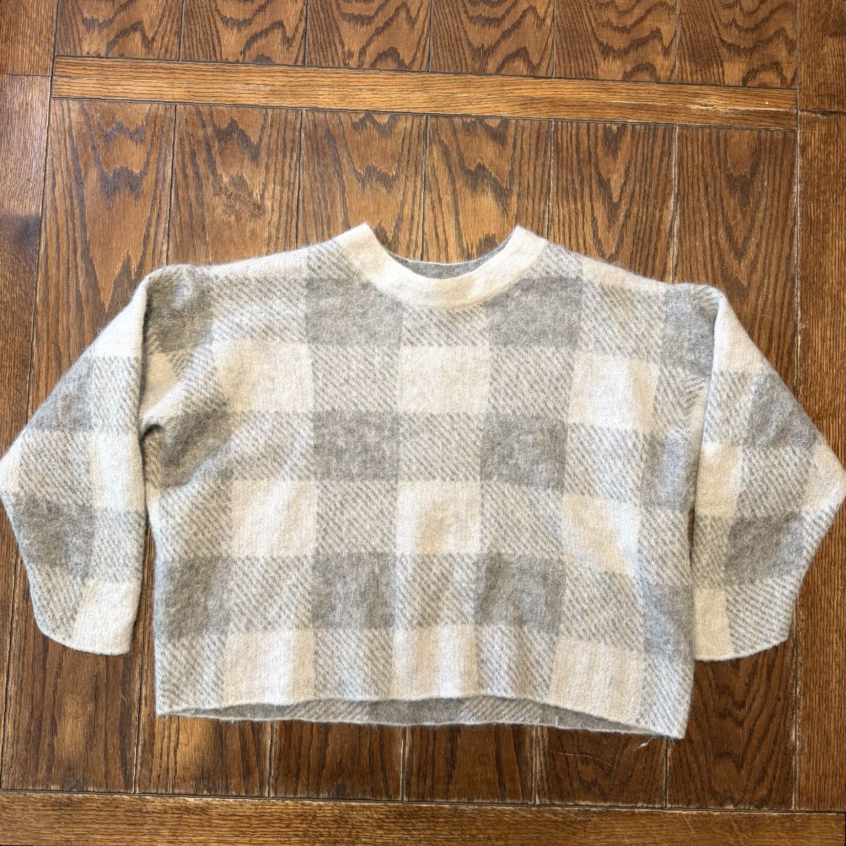 Vince Vince Women's Crewneck Sweater Size S Gray Block Mohair Alpaca Knit Pullover Lightweight Classic Designer Size S / US 4 / IT 40 - 2 Thumbnail