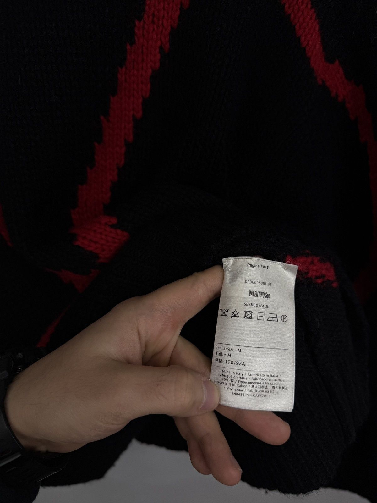 Valentino 🇮🇹 Valentino V Red Logo Wool Alpaca Sweater Rare Retro Size M / US 6-8 / IT 42-44 - 10 Thumbnail