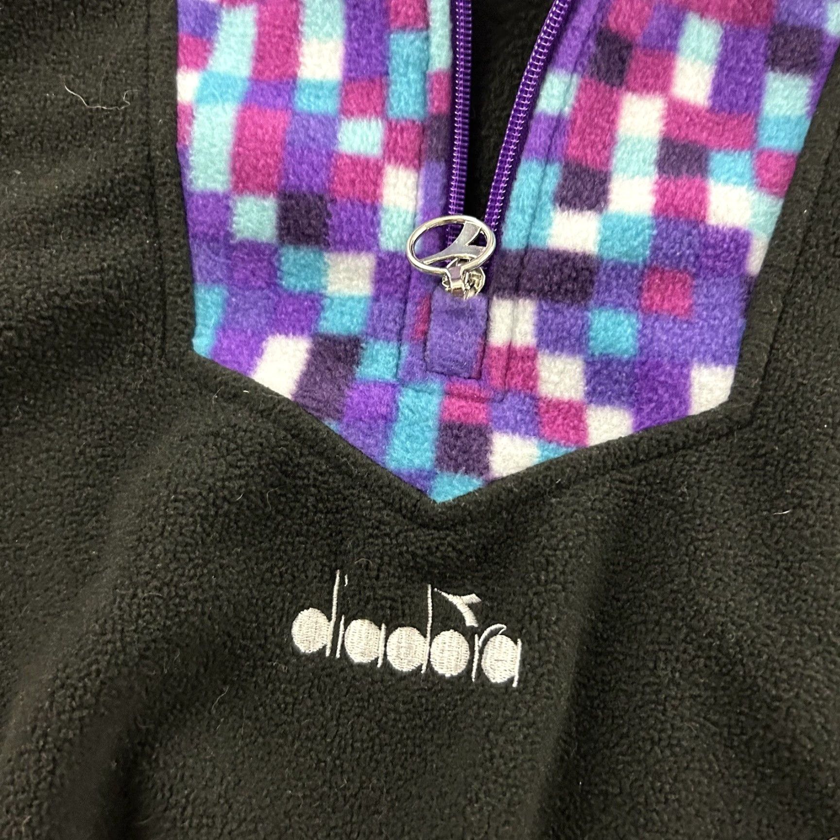 Diadora Diadora Jacket Women Small Black 1/4 Zip Fleece Shirt Size S / US 4 / IT 40 - 3 Thumbnail