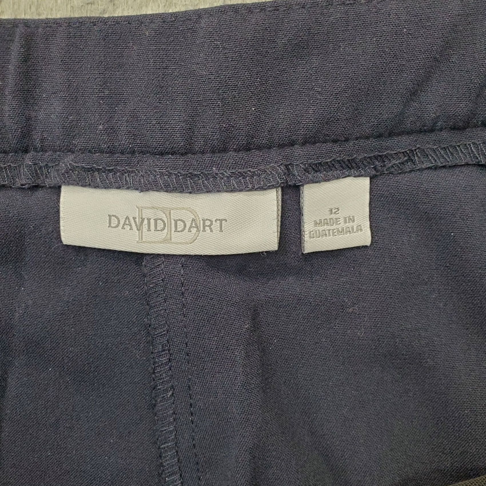 Vintage David Dart Womens Pants 12 Navy Regular Flat Front Stretch Wide-Leg Trouser Size 34" / US 12 / IT 48 - 7 Thumbnail