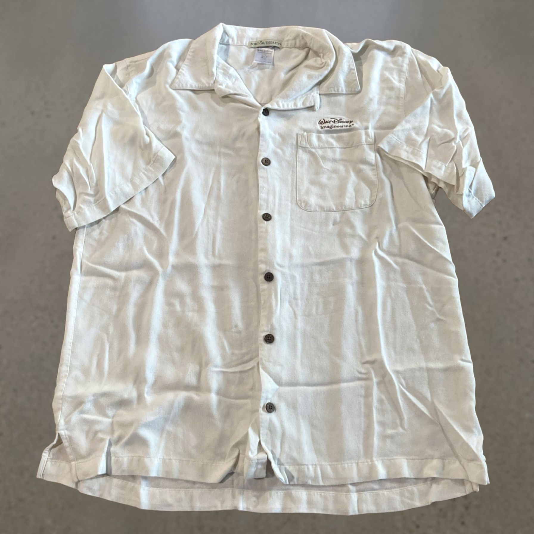 Port Authority Walt Disney Imagineering Exclusive Shirt Mens Large White Embroidered Logo Port Authority Button-Up Collared Pocketed Disney Logo Shirt Size US L / EU 52-54 / 3 - 1 Thumbnail