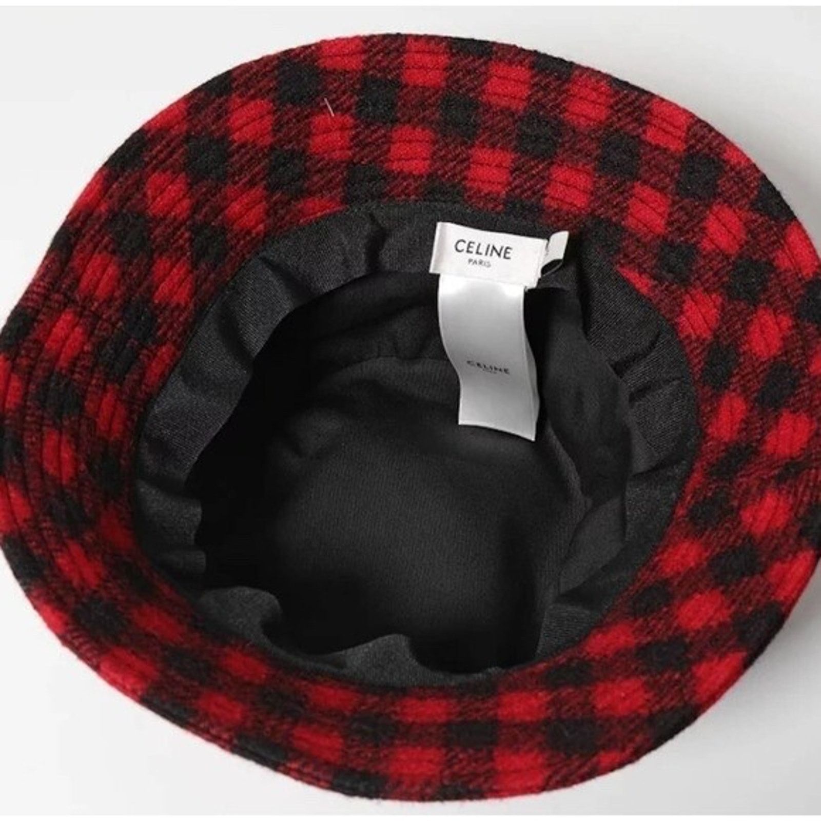 Celine Celine Paris Checkered Check Wool Sun Fall Bucket Hat M Size ONE SIZE - 8 Thumbnail