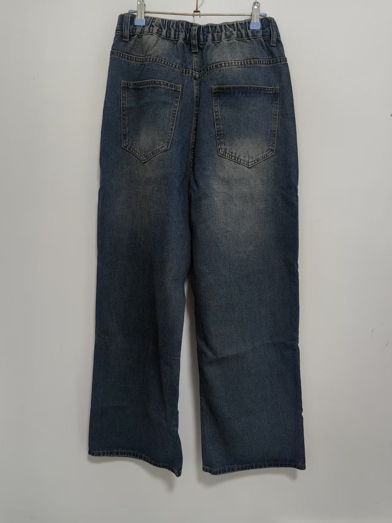 Jean Blue washed vintage straight loose jeans y2k Size US 32 / EU 48 - 2 Thumbnail