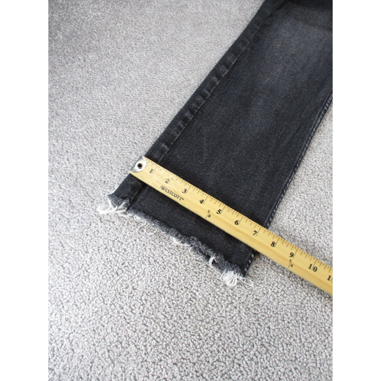 Zara ZARA Jeans Women Gray Denim Straight Leg 2 Regular Mid Rise Raw Hem Zip Accent Size 26" / US 2 / IT 38 - 6 Thumbnail