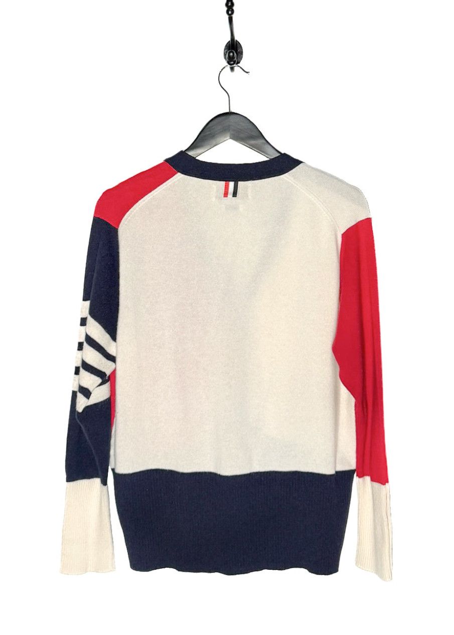 Thom Browne Thom Browne Tricolour Colourblock Cashmere Cardigan Sweater Size US XL / EU 56 / 4 - 4 Thumbnail