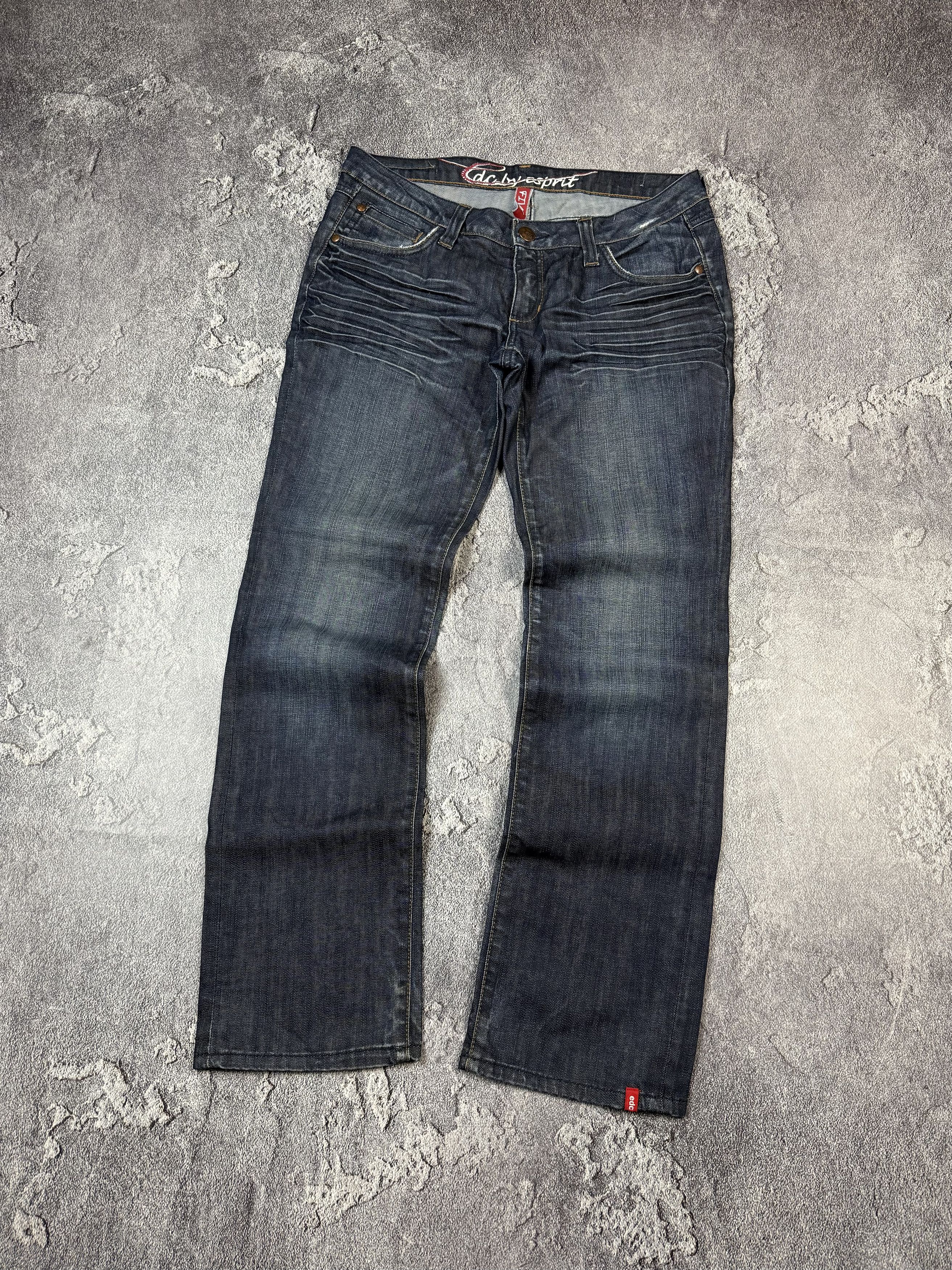If Six Was Nine Y2K 2000s Low Rise Faded Straight Fit Glam Ladies Jeans Size 30" / US 8 / IT 44 - 2 Thumbnail