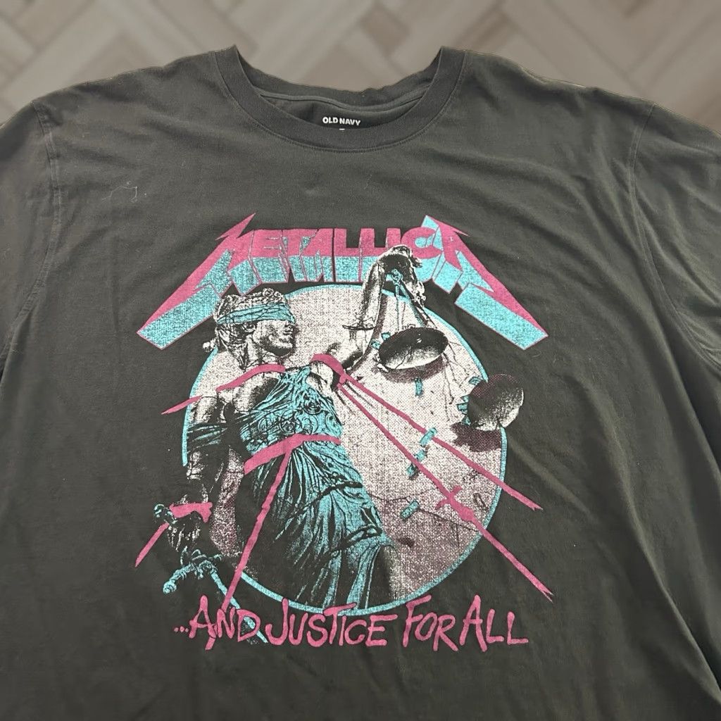 Old Navy Metallica And Justice For All Old Navy Short Sleeve T-Shirt Men's 2XL Black Size US XXL / EU 58 / 5 - 1 Thumbnail