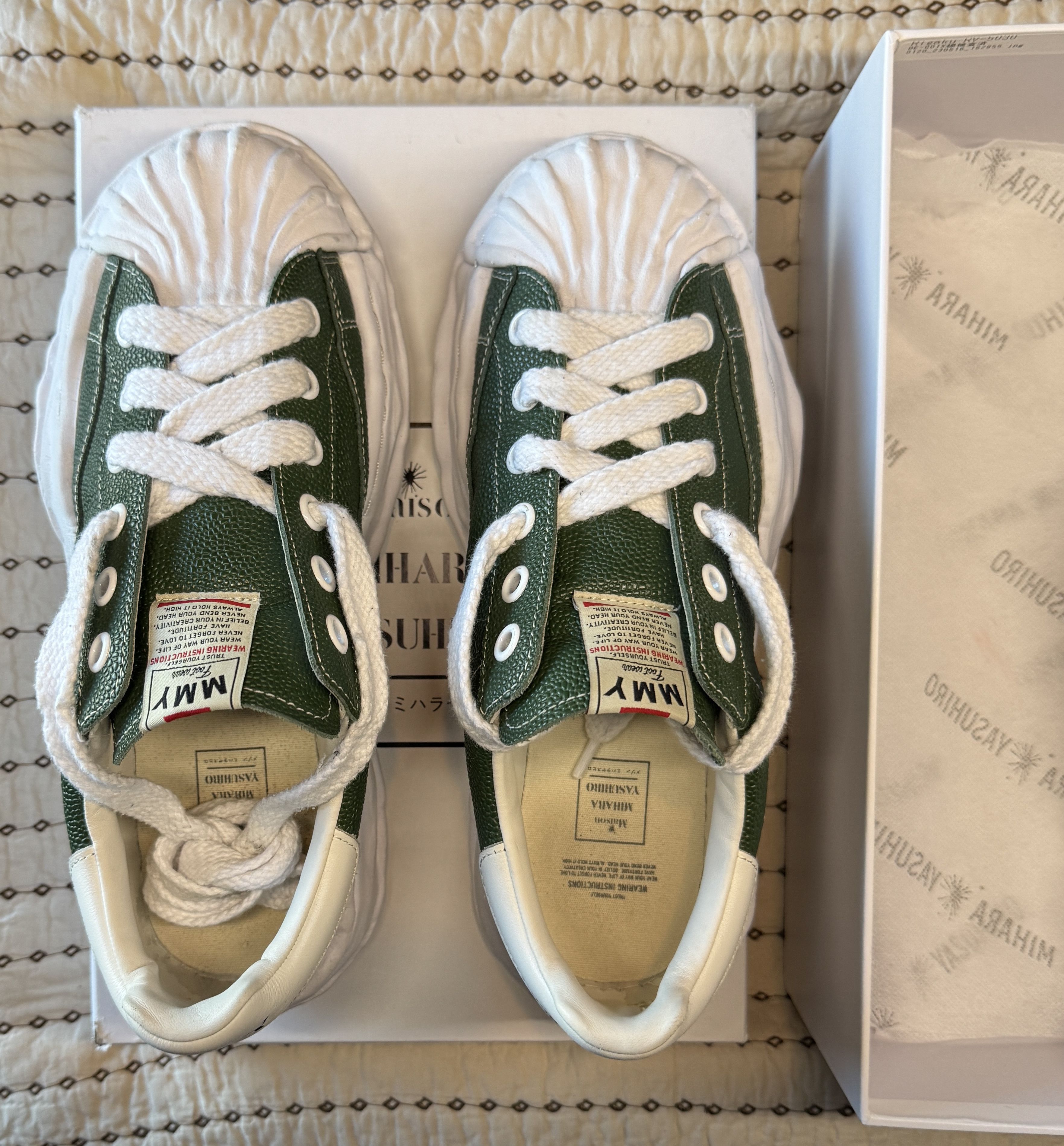 Maison MIHARA YASUHIRO MAISON MIHARA YASUHIRO MMY BLAKEY PEBBLE LEATHER GREEN SZ 43 Size US 10 / EU 43 - 4 Thumbnail