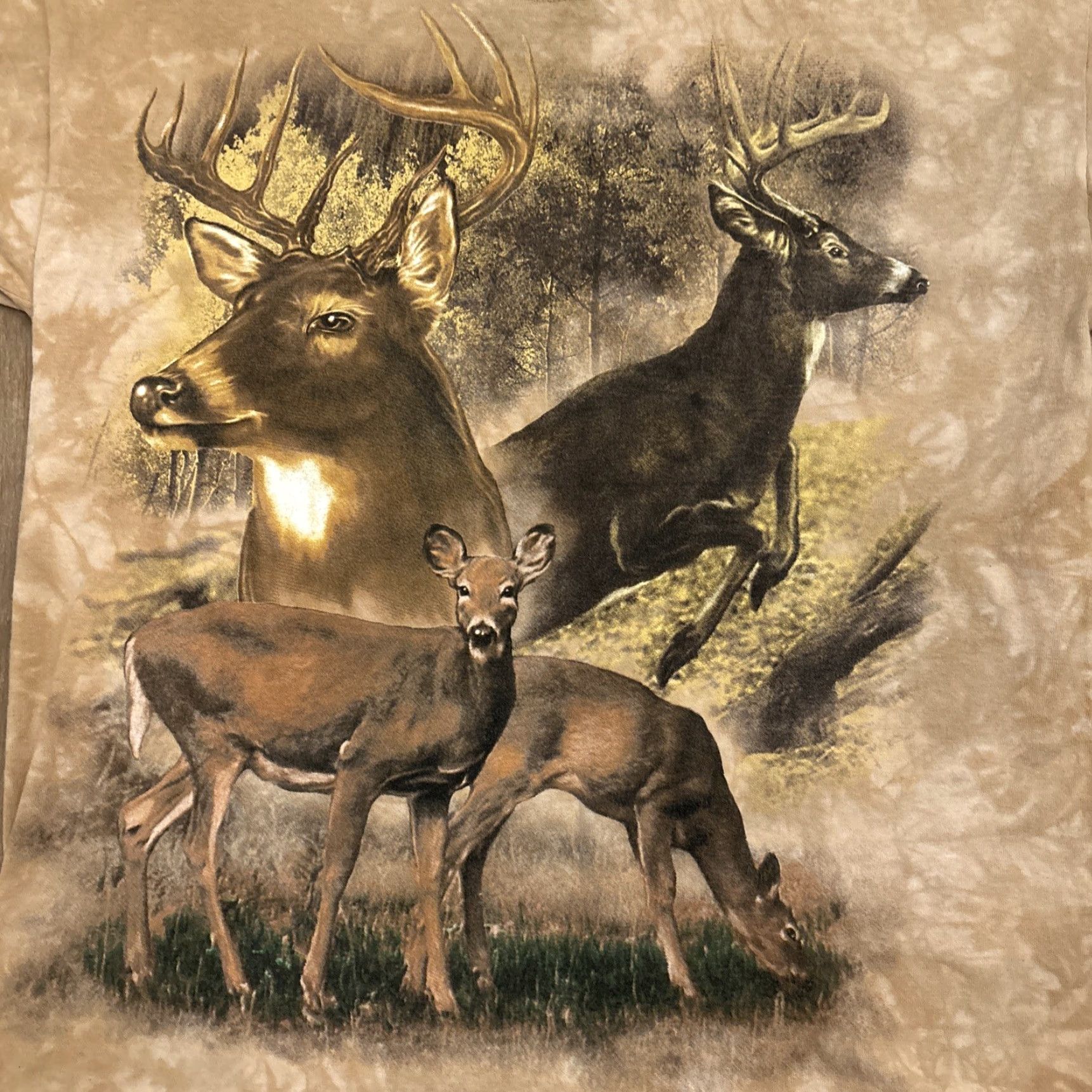Vintage VINTAGE Desert Wash T-Shirt Men Size M Tan Tie Dye Deer Hunting White-tail Buck Doe Theme Mens Size US M / EU 48-50 / 2 - 2 Thumbnail
