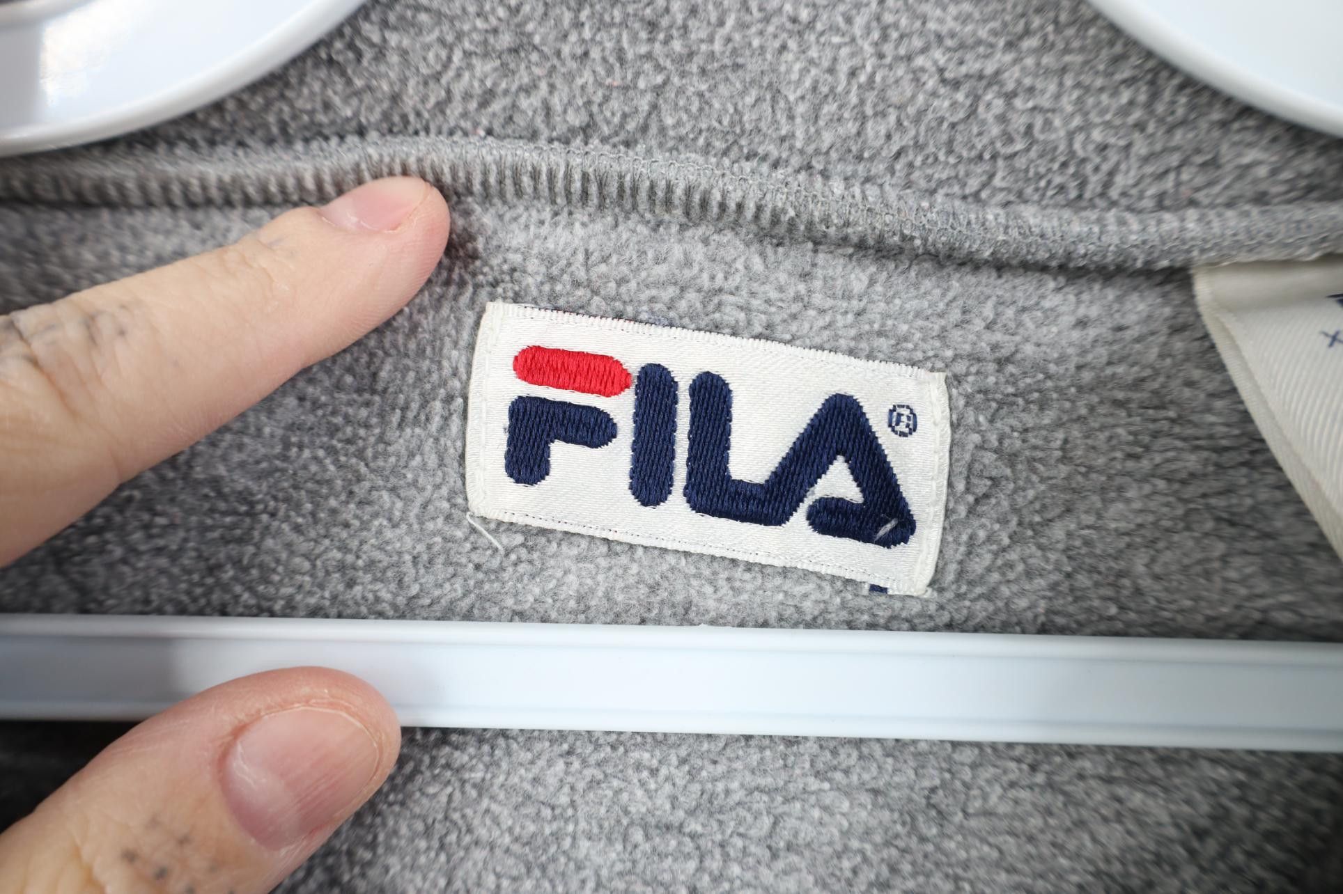 Fila Vintage 90s Fila Big Logo Fleece Crewneck Sweatshirt Gray Size US XL / EU 56 / 4 - 7 Thumbnail