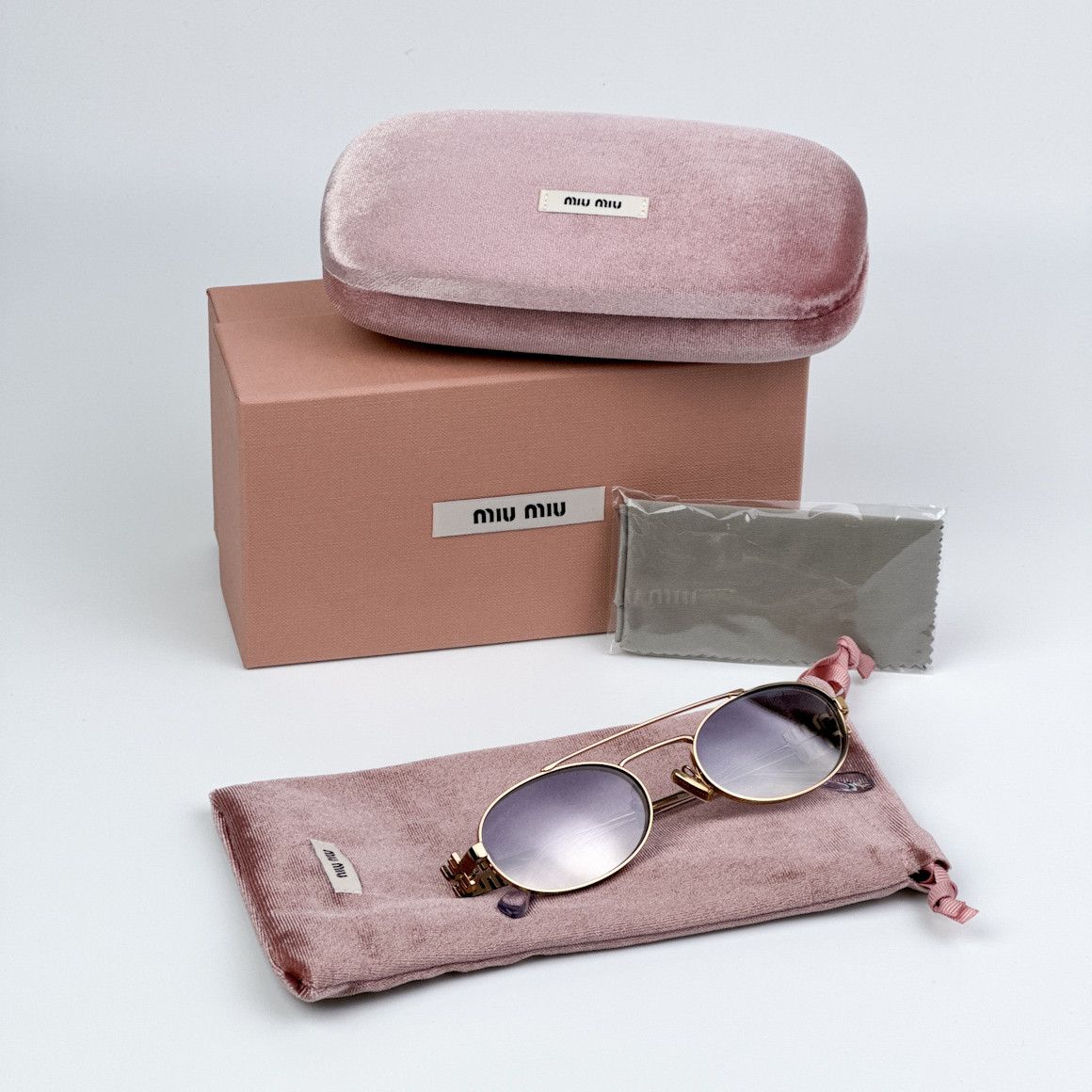 Miu Miu NEW Miu Miu MU54ZS 5AK30C LOGO Pilot Unisex Sunglasses Size ONE SIZE - 13 Thumbnail