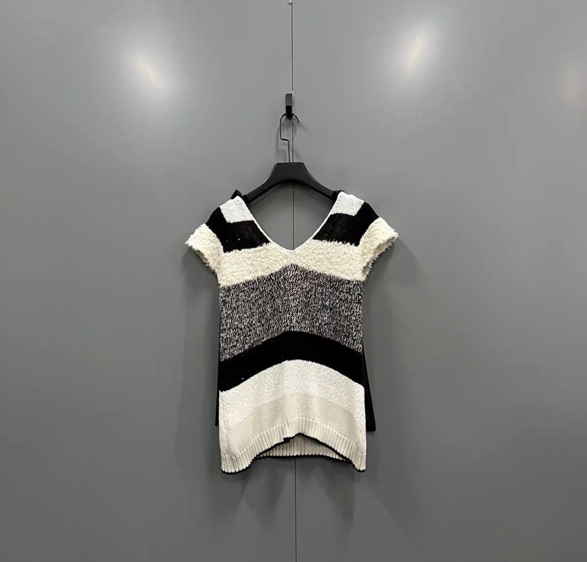Brunello Cucinelli Brunello Cucinelli Color Block Woven V-Neck Top J41 Size M / US 6-8 / IT 42-44 - 2 Thumbnail