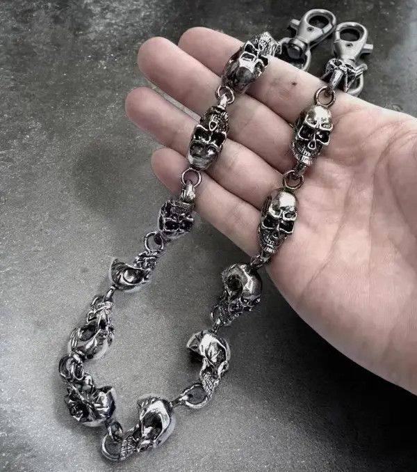 Jewelry Skull Wallet Chain, Skull Keychain for Pants Jeans Size ONE SIZE - 7 Thumbnail