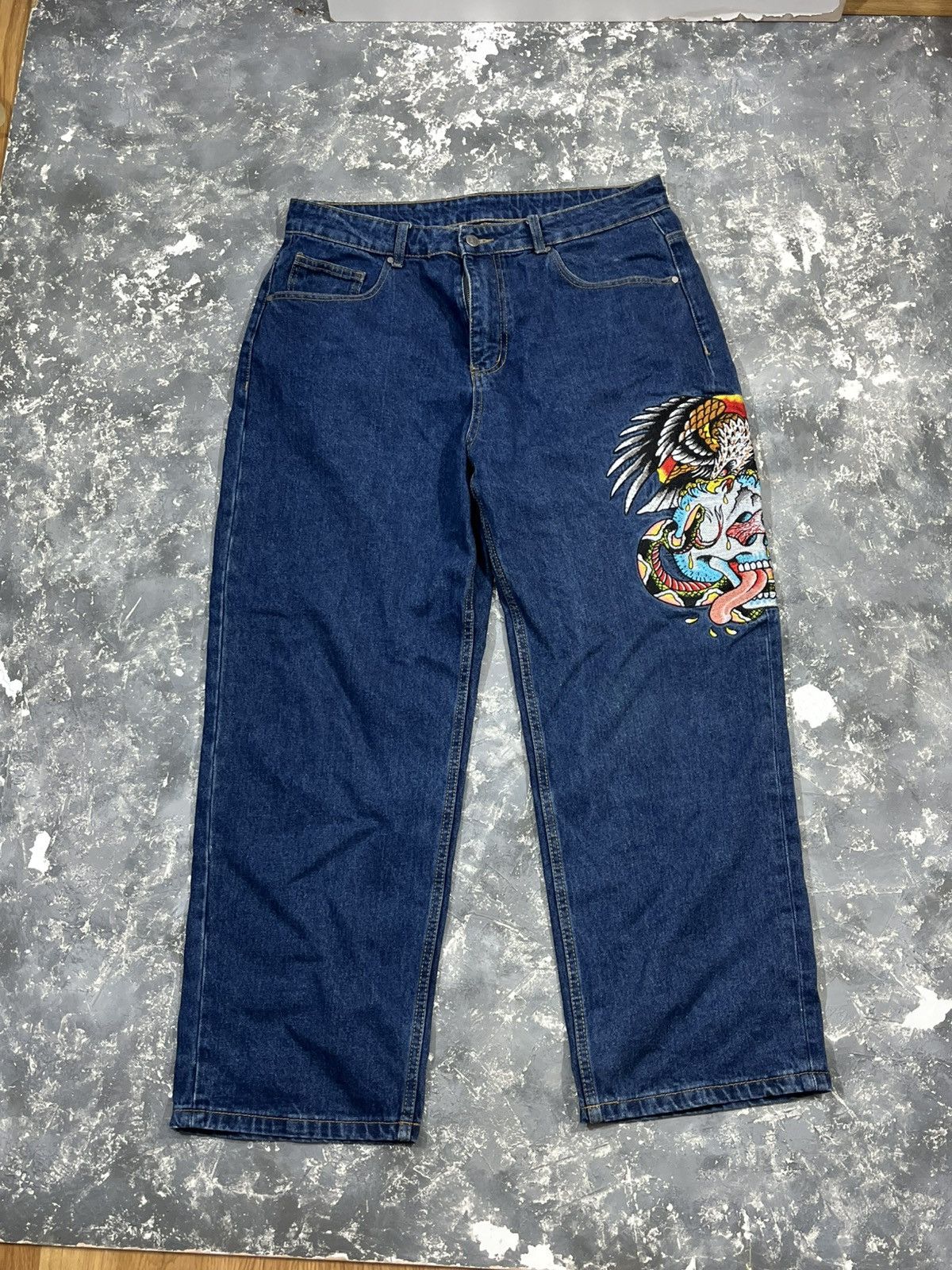 Ed Hardy Vintage Ed Hardy jeans pants denim baggy big logo swag Size US 34 / EU 50 - 3 Thumbnail