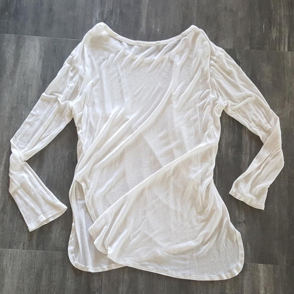 Designer White Pocket Detailed Claire Long Sleeve Size M / US 6-8 / IT 42-44 - 2 Thumbnail