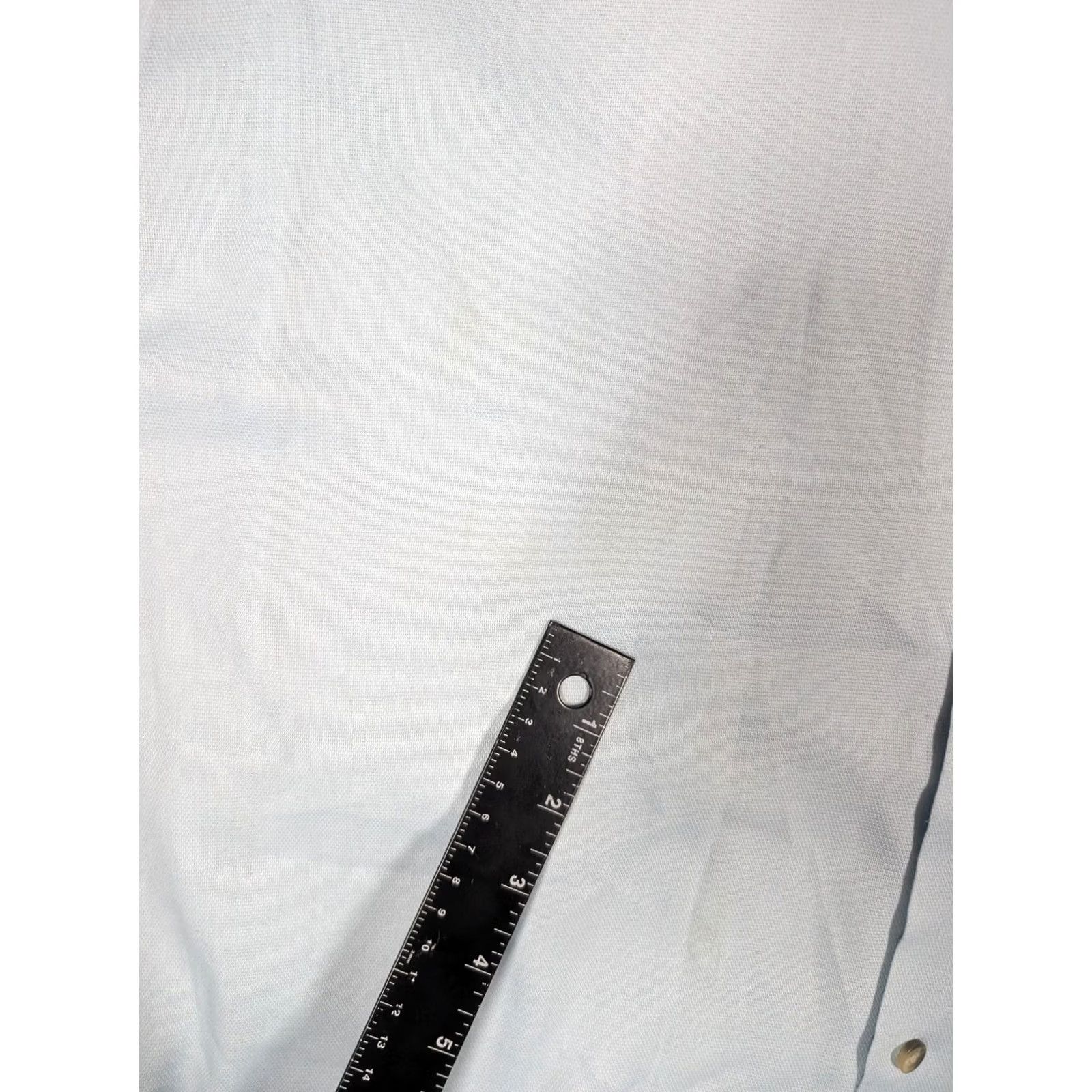 Yves Saint Laurent Yves Saint Laurent Dress Shirt Mens 16.5 34/35 Blue Solid Pocket Long Sleeve Size 42R - 6 Thumbnail