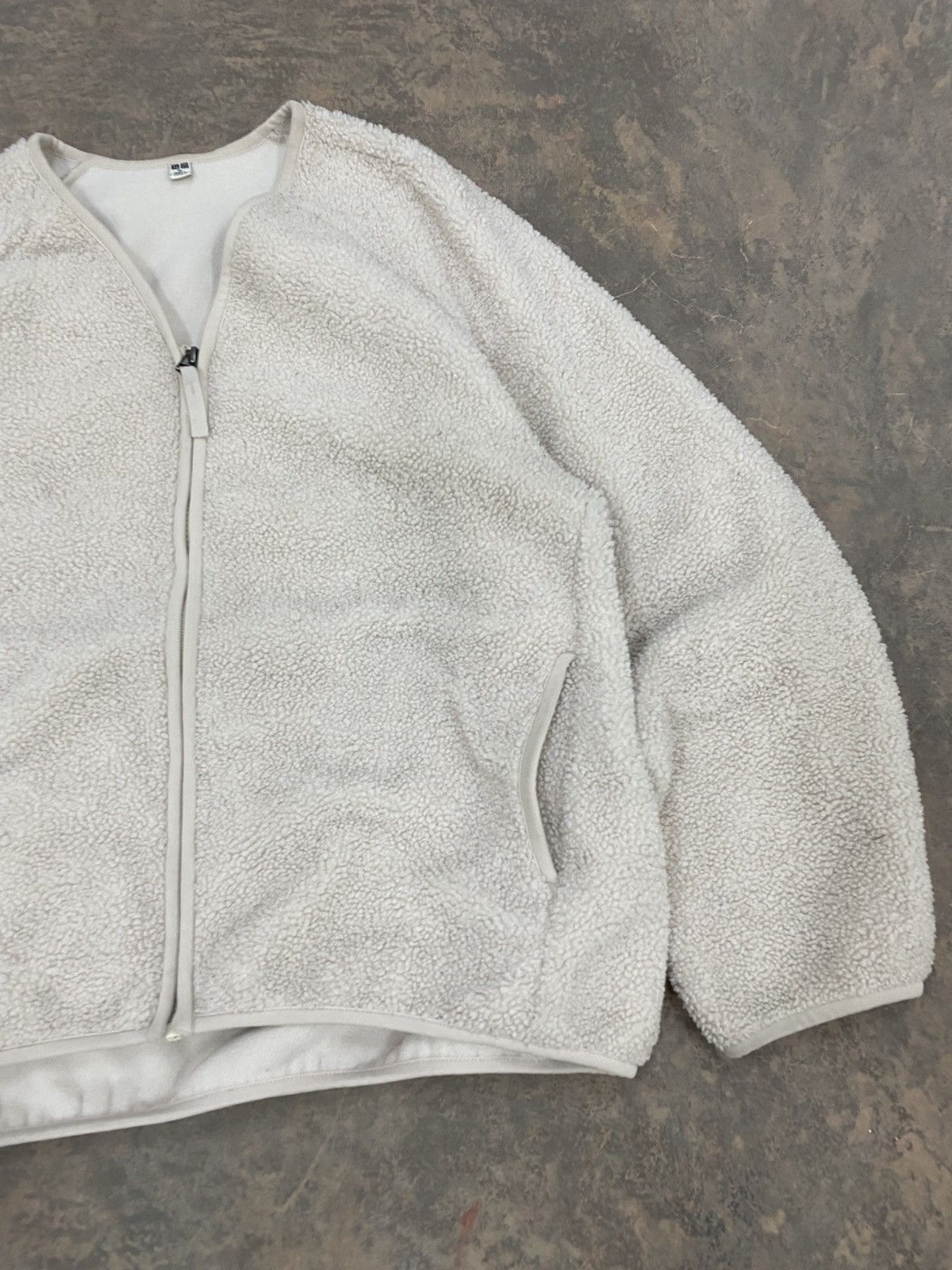 Japanese Brand VINTAGE PILE LINED FLEECE ZIPPER CARDIGAN UNIQLO SHERPA Size XL / US 12-14 / IT 48-50 - 4 Thumbnail