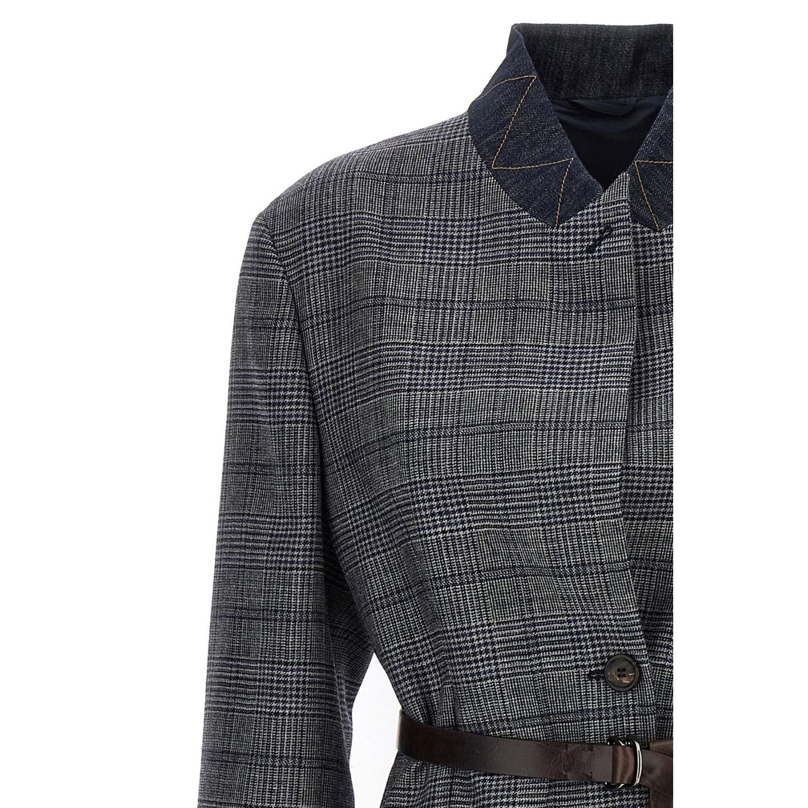 Brunello Cucinelli BRUNELLO CUCINELLI $5700 Multicolor Check Wool Blazer Jacket Size M / US 6-8 / IT 42-44 - 4 Thumbnail