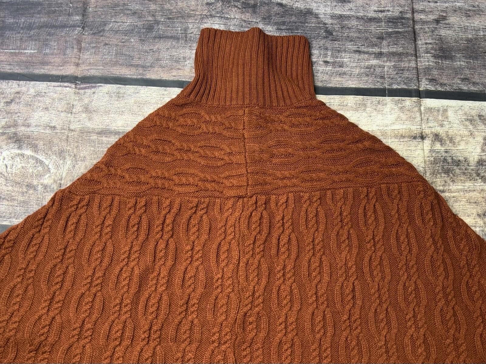 Anthropologie Anthropologie Poncho Sweater Women's M Turtleneck Cable Knit Size M / US 6-8 / IT 42-44 - 7 Thumbnail