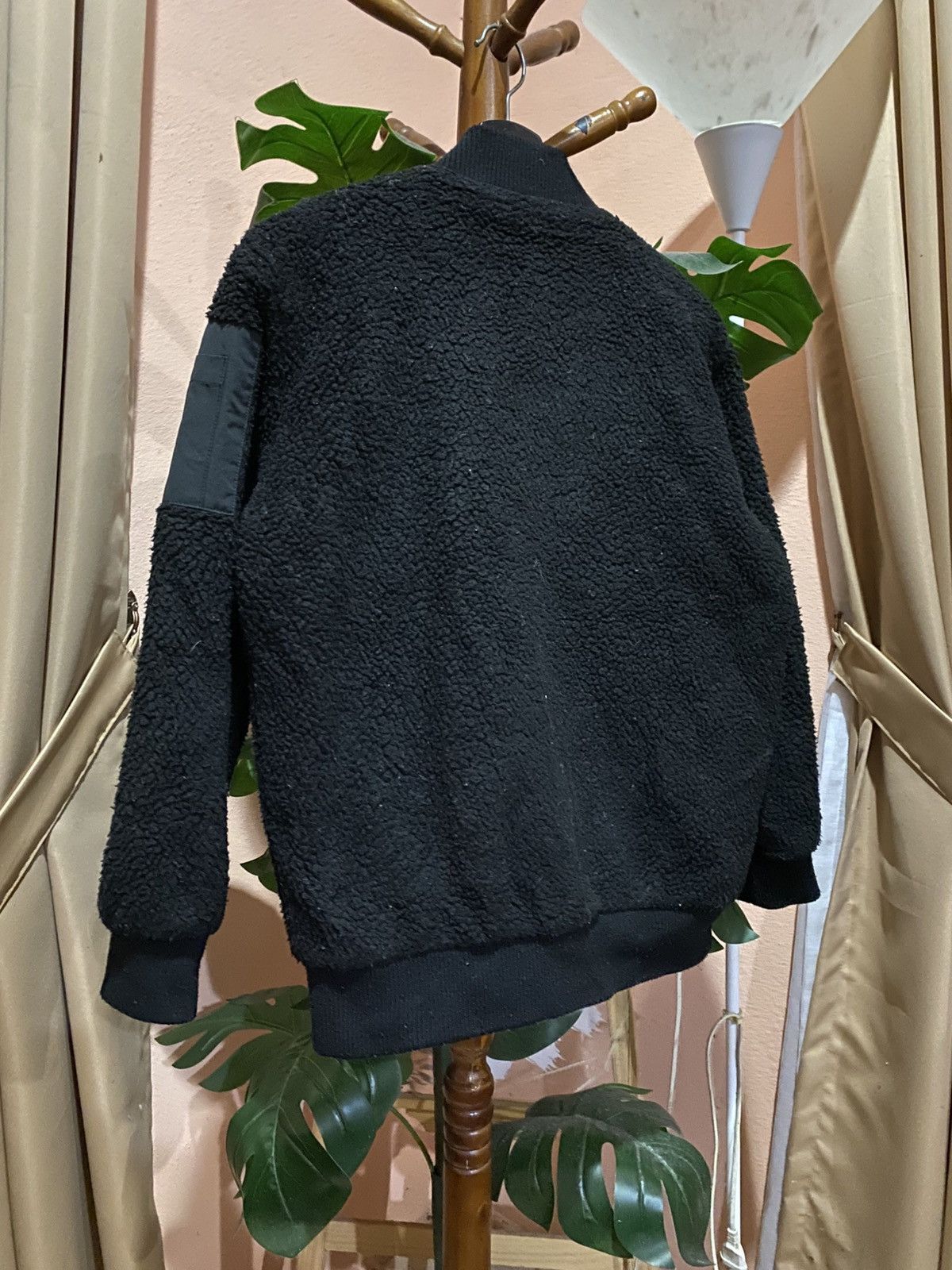 Japanese Brand Frank Stone Black Sherpa Fleece Bomber Jacket Korean Street Size US M / EU 48-50 / 2 - 9 Thumbnail