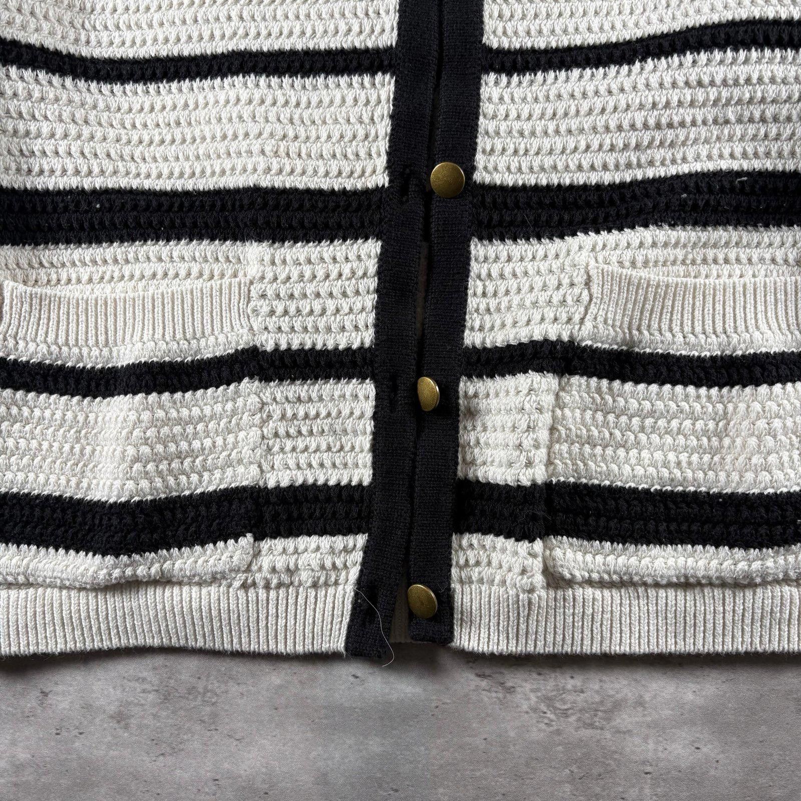 Other Universal Thread Black & White Striped Cardigan Size M / US 6-8 / IT 42-44 - 4 Thumbnail