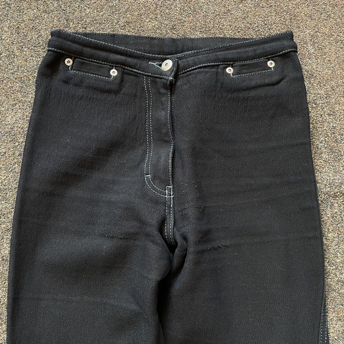 Vintage Vintage Y2K Baggy Wide Leg Faded Black Jeans Skater Logo 28 Size 28" / US 6 / IT 42 - 4 Thumbnail