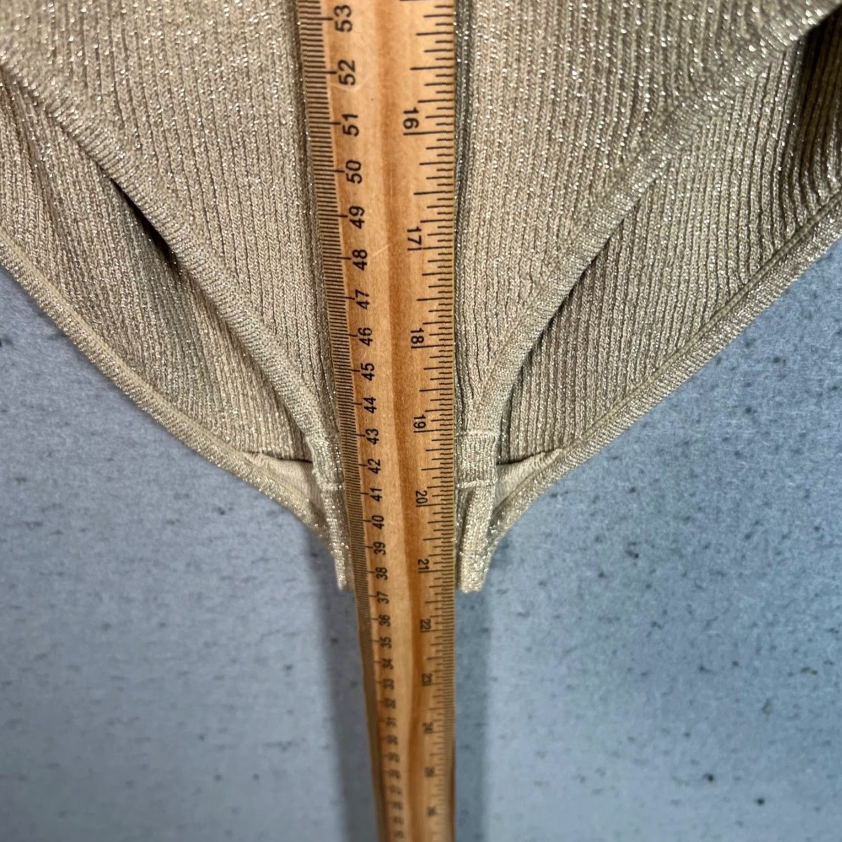 Sandro Sandro Womens Bodysuit Size 4 Ribbed Metallic Knit Beige/Gold Striped Shirt? Size S / US 4 / IT 40 - 7 Thumbnail