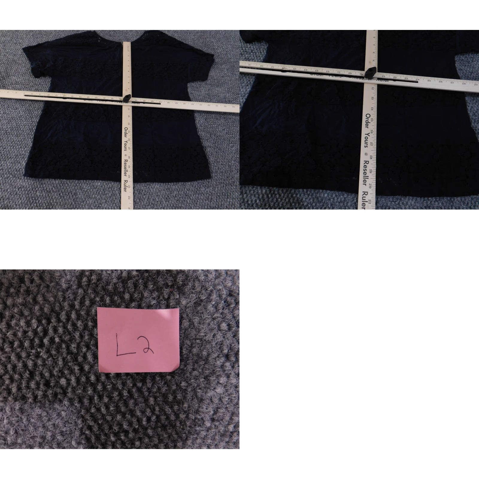Loft LOFT Blouse Womens Small Navy Blue Short Sleeve Crew Neck Lace Panel Top Mens? Size S / US 4 / IT 40 - 9 Thumbnail