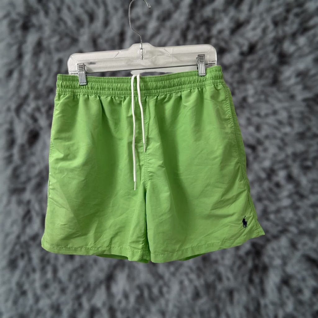 Polo Ralph Lauren VINTAGE Polo Ralph Lauren Shorts Mens XL Green Nylon Swimming Trunks Pockets Logo 90s Beach Sports Board Shorts Mens Size US XL / EU 56 / 4 - 1 Thumbnail