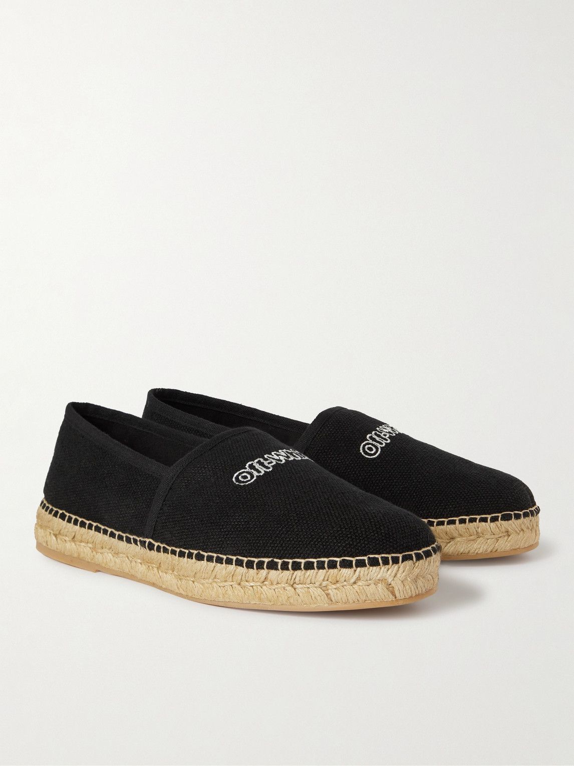 Off-White o1y0225 Logo Espadrilles in Black Size US 7 / EU 40 - 2 Thumbnail