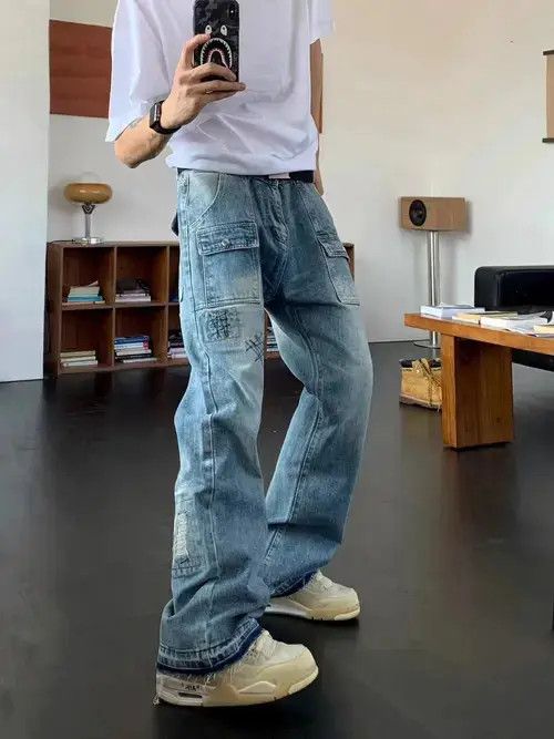 Japanese Brand × Jean High street washed distressed casual bootcut jeans Size US 32 / EU 48 - 3 Thumbnail