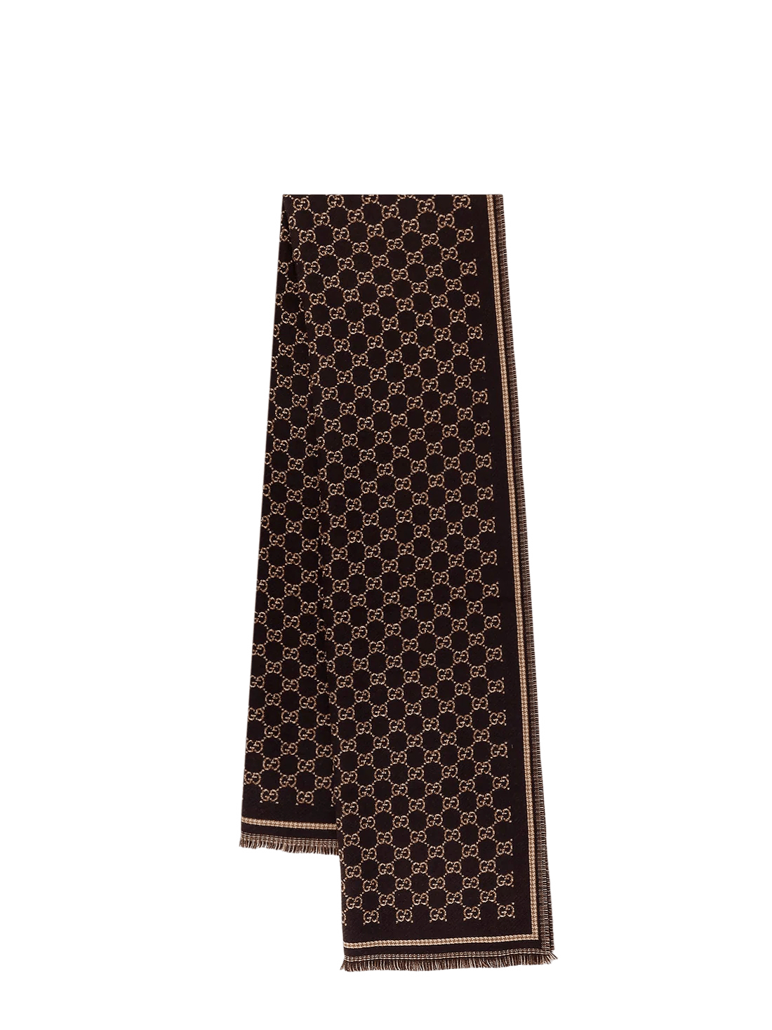 Gucci GUCCI Brown GG Wool Scarf New & Authentic Size ONE SIZE - 1 Thumbnail