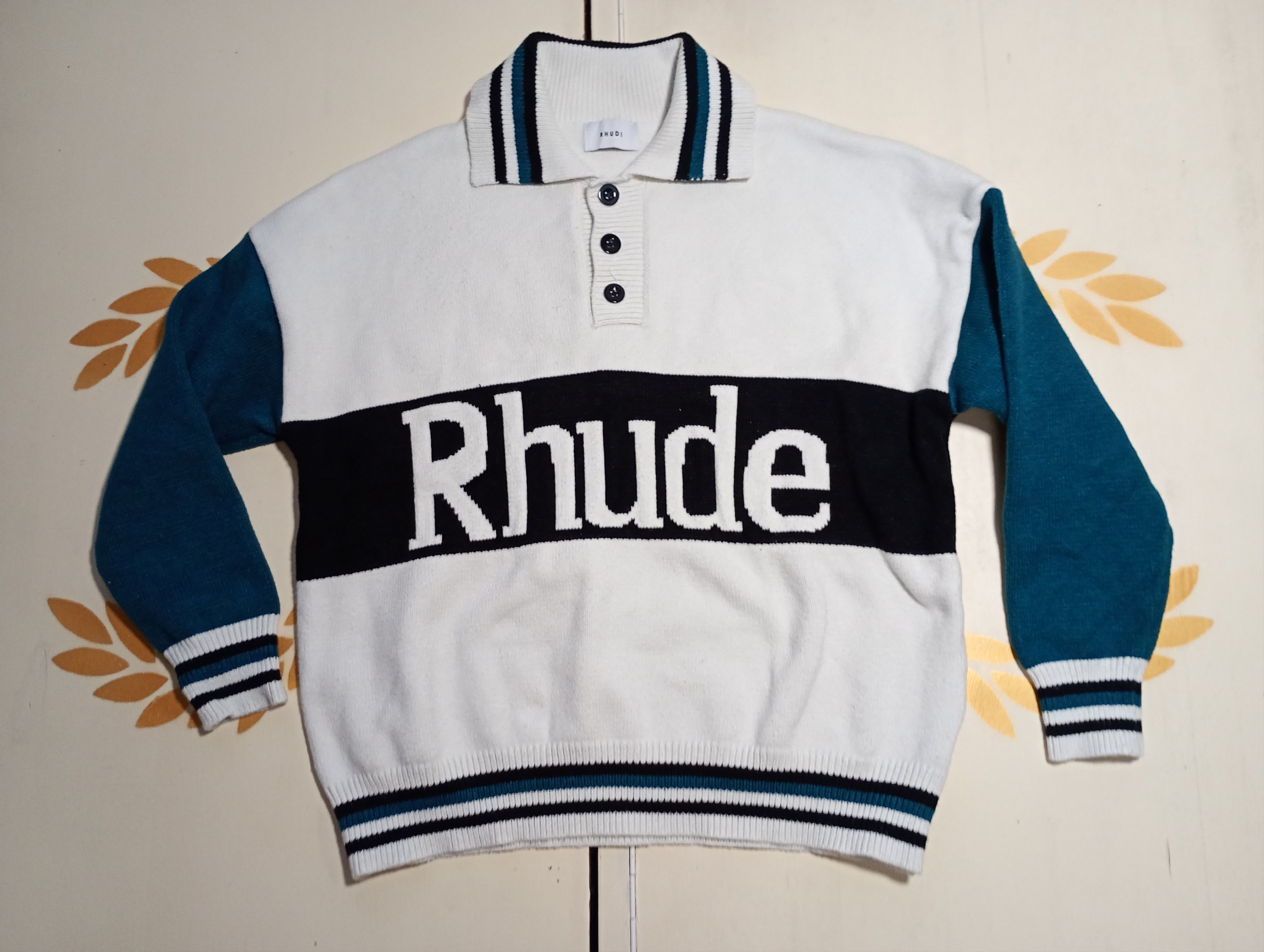 Rhude Rhude Knit Logo Rugby Sweater Size US M / EU 48-50 / 2 - 1 Thumbnail